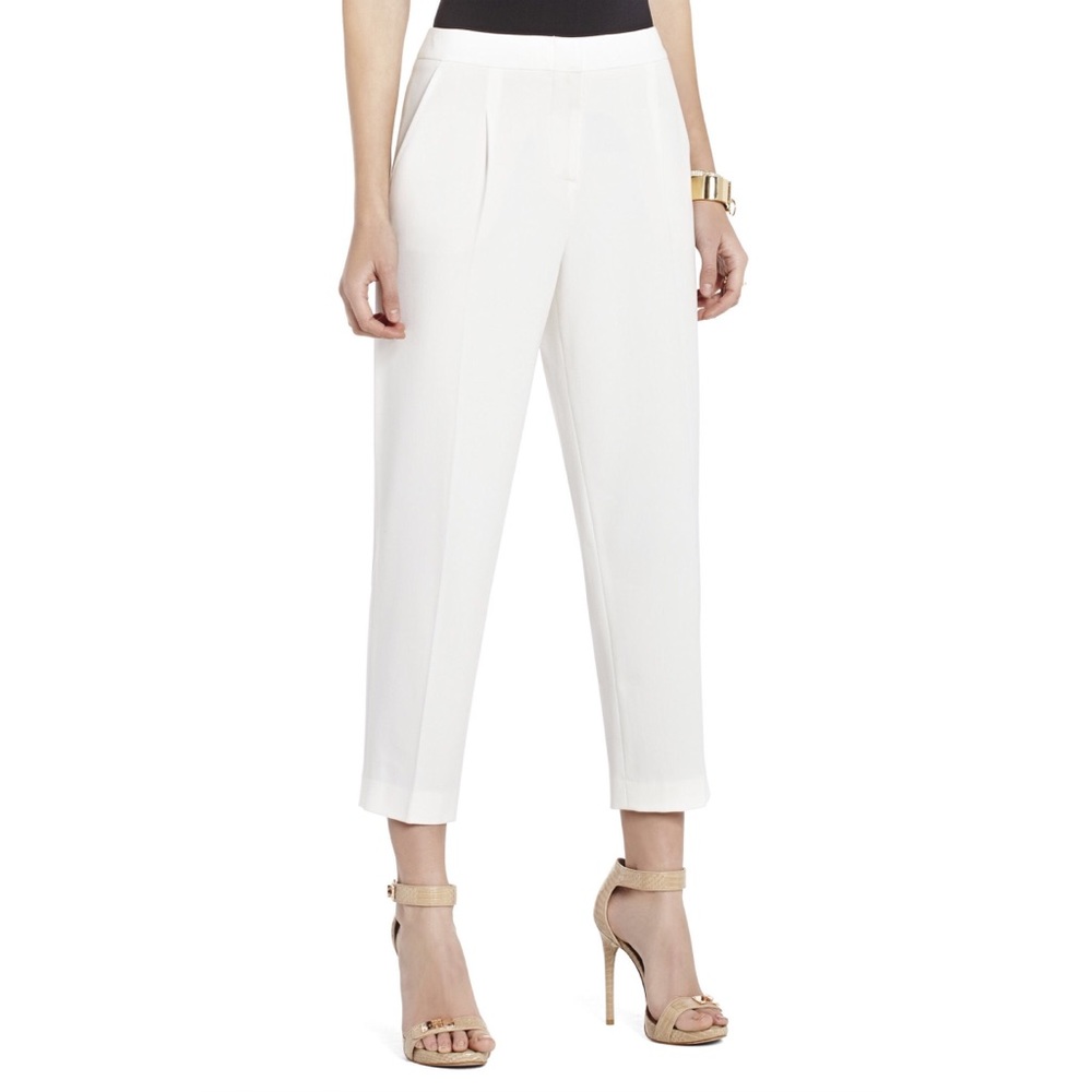 BCBG White Cropped Trousers